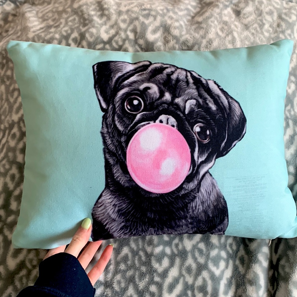 Society 6 Turquoise Pug Pillow